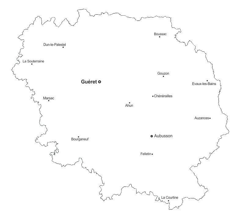 Carte de la Creuse